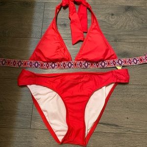 Red Gianni bini bikini. Small top, medium bottom